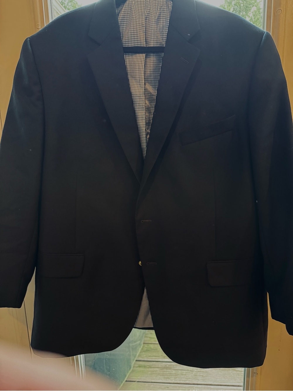 Stafford Black Single-Breasted Sport Coat with Notch Lapel